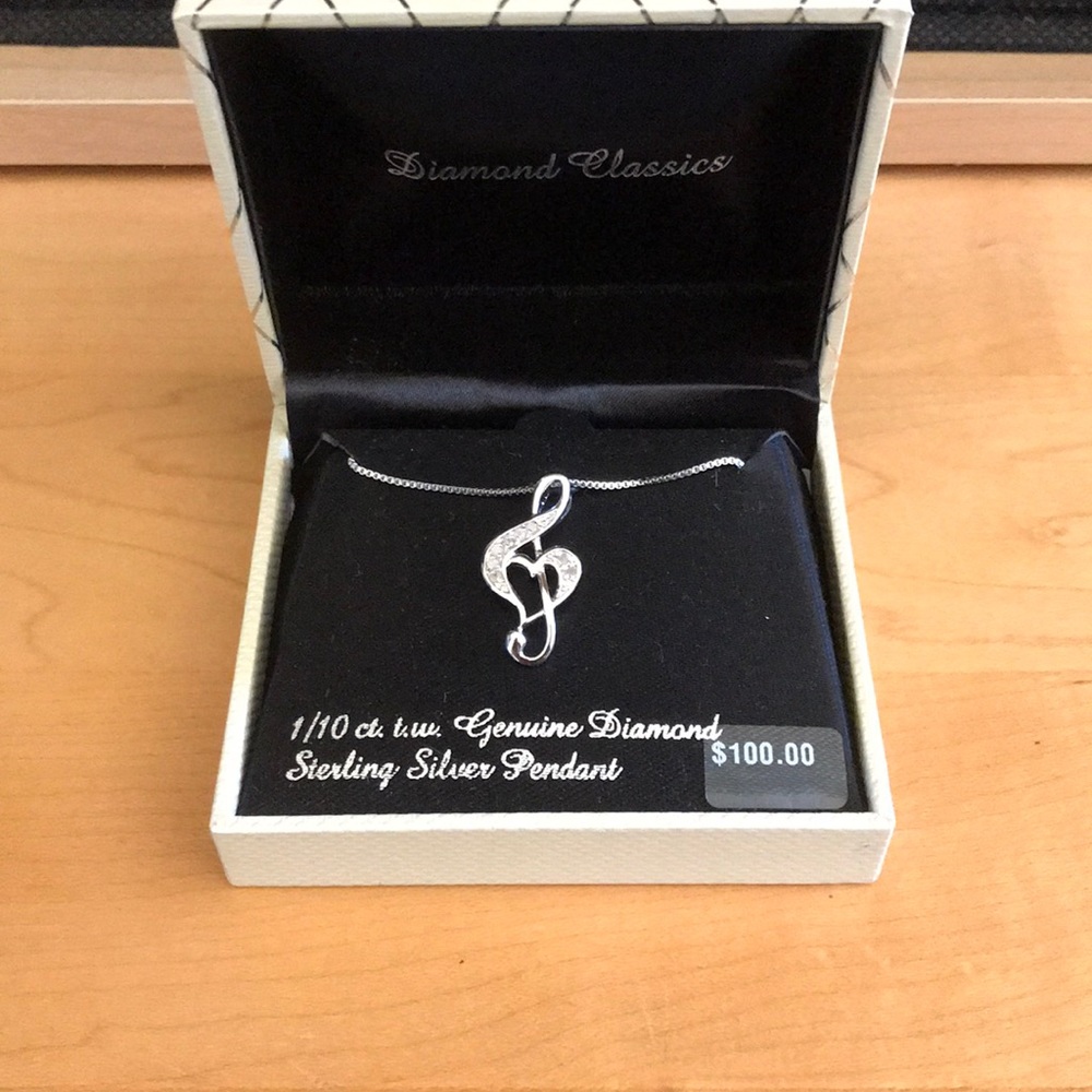 Treble Clef Heart Pendant Necklace